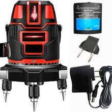 20 раз красный лазерный уровень 5 линий 6 точек Профессиональный 635nm Slash функция Вертикальная Горизонтальная 360 градусов Поворотный наклон функция