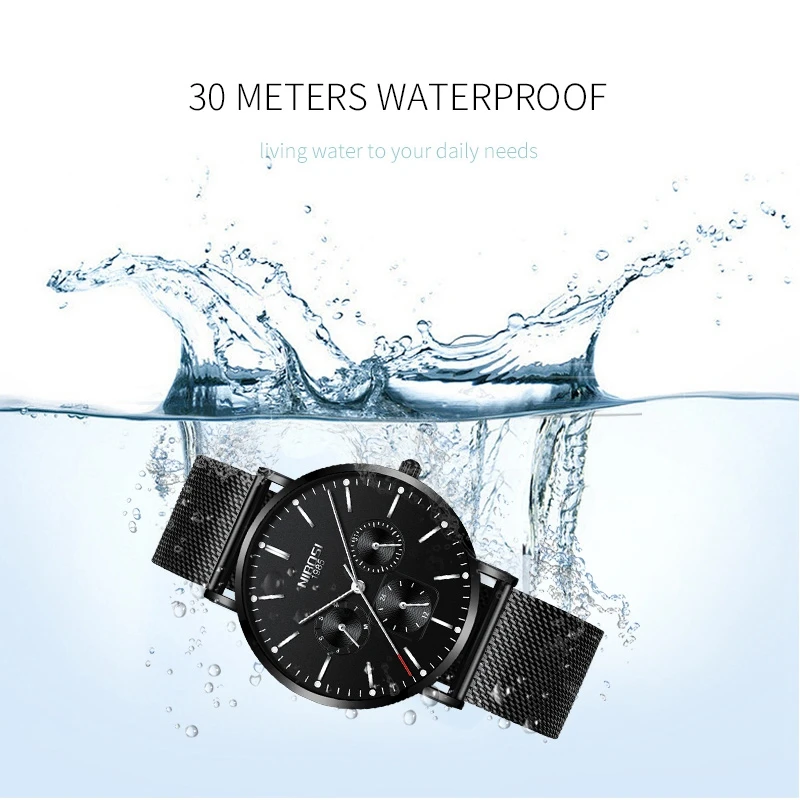 Cena NIBOSI męskie zegarki slim, z siatką wodoodporny minimalistyczny zegarek na rękę dla mężczyzn zegarek kwarcowy Sport Ultra cienki zegar Relogio Masculino