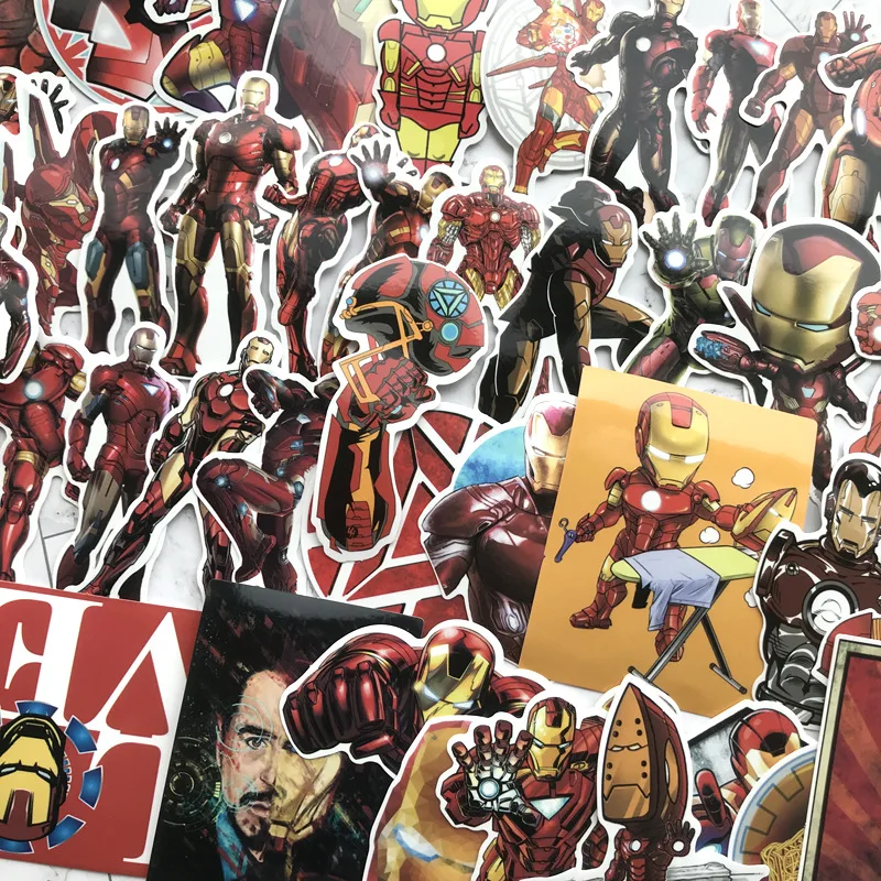 NEW 55Pcs/Lot Marvel the Avengers 4 Iron man Stickers Toy For Laptop Skateboard Luggage Decal Waterproof Funny Stickers For kid