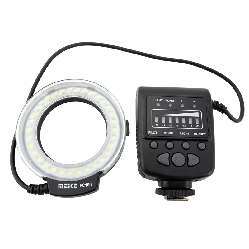 Meike FC 100 FC100 Manual LED Macro Ring Flash Light with 7 Adapter