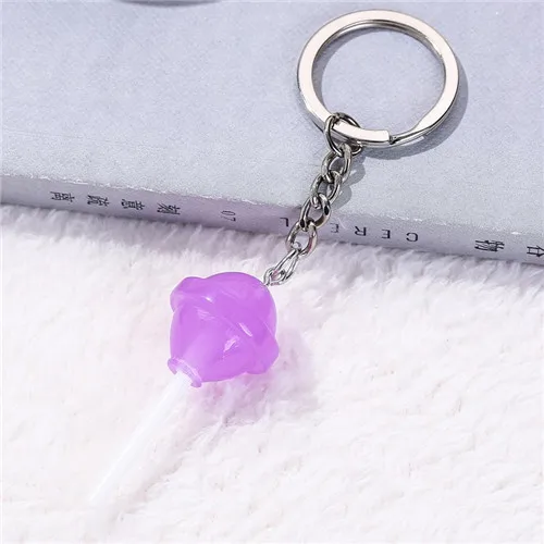 purple 1 шт Леденец брелок flatback Смола кулон амулеты Смола десерт брелок для женщин - Цвет: purple