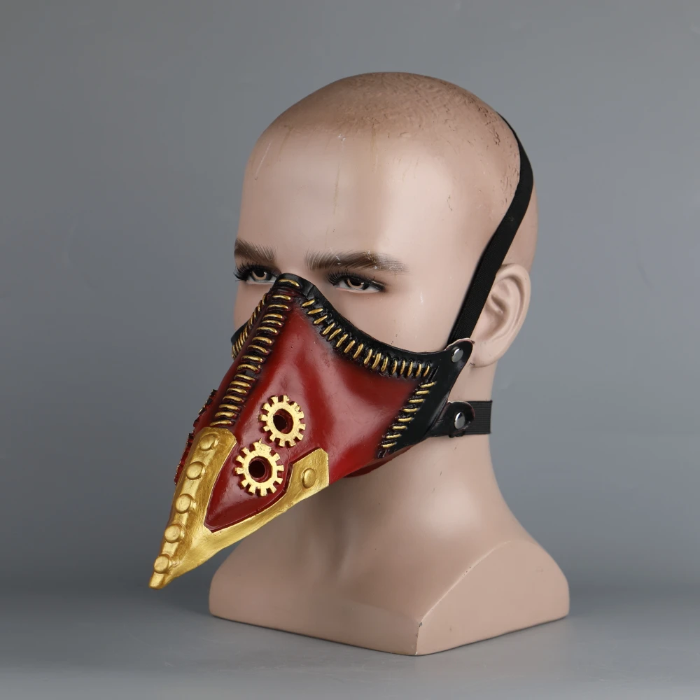 Anime My Hero Academia Overhaul Mask Cosplay Crow Mouth Plague Doctor Halloween Masks Steampunk Face Long Beak Gothic Helmet (5)