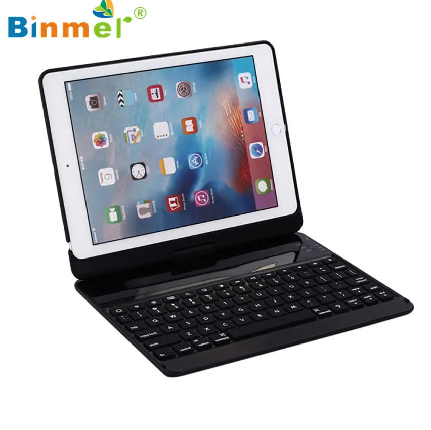 Binmer 2017 Aluminum 7 Colors Backlit Bluetooth Keyboard Smart Rotate Folio Case For New iPad/Pro9.7/Air/Air2 high quality Aug31 Binmer 2017 Aluminum 7 Colors Backlit Bluetooth Keyboard Smart Rotate Folio Case For New iPad/Pro9.7/Air/Air2 high quality Aug31