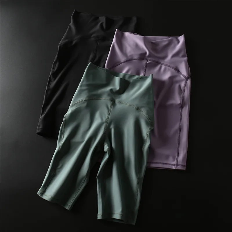 Tanie 2019 wysokiej talii kobiet sportowe szorty do biegania legginsy treningowe szorty fitness GYM Running joga sportowe krótkie deportivas para mujer