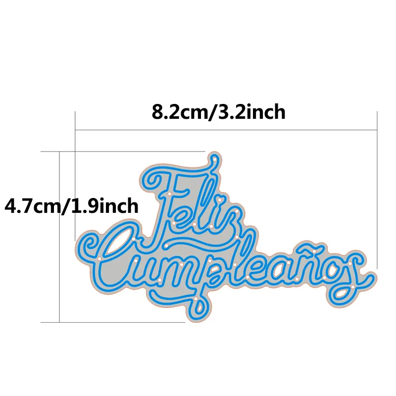 Испанский праздник штампы день рождения слова штампы пасхальные металлические Вырубные Штампы Алфавит ремесло штампы вырезание для DIY скрапбукинга изготовление открыток - Цвет: birthday dies
