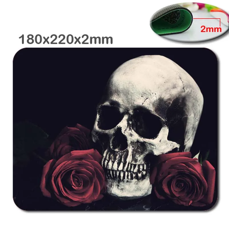 

DIY Black roses and skulls Gaming Rubber Large soft E-Sport Fashion Antiskid Durable Mouse Pads As Gift 220x180x2mm&250x290x2mm