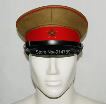 

WWII IMPERIAL JAPANESE ARMY OFFICER'S WOOL VISOR CRUSHER CAP HAT SIZE XL-32254