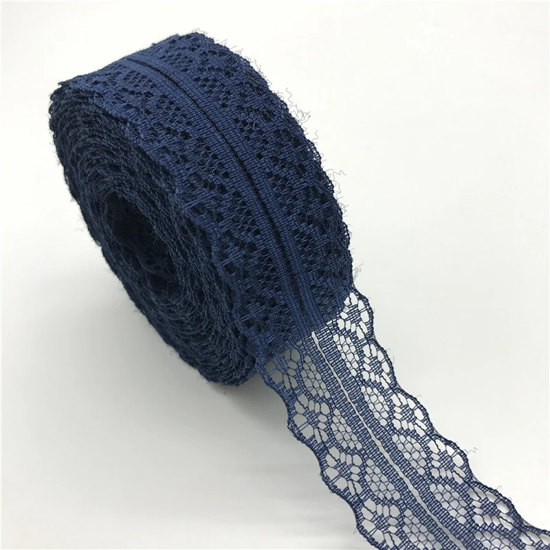 10 ярдов 30 мм кружевная Лента отделка Ткань DIY вышитый сетчатый шнур для шитья украшения кружевная ткань - Цвет: Navy Blue
