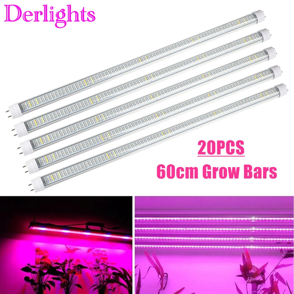 20pcs 60cm Led Grow Light Bars Full Spectrum T8 Tube LED Plant Lamp