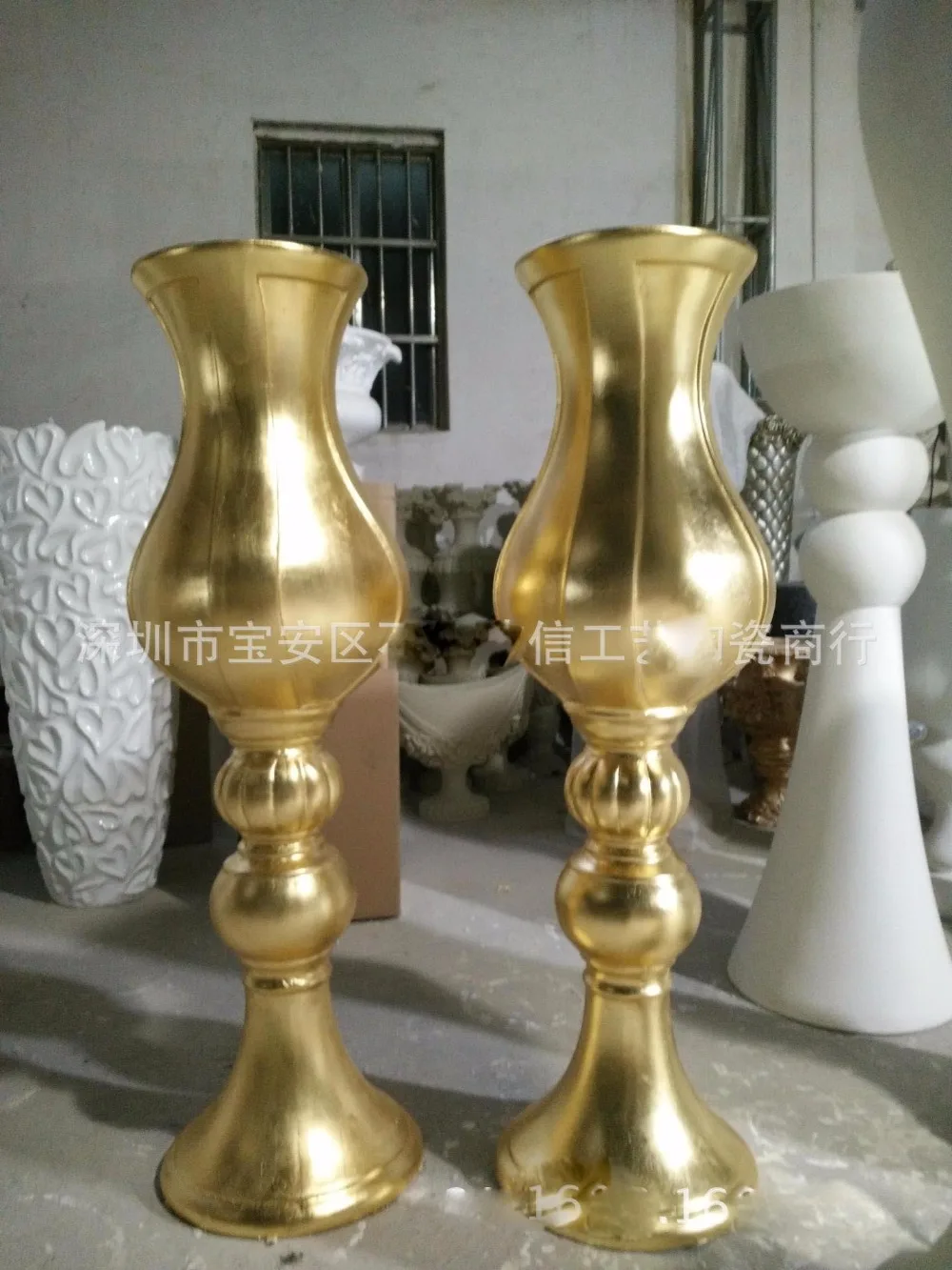 Novelty gold floor vase of the living room hotel KTV decorative big