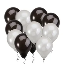 Латексные воздушные шары, 12 дюймов черные Серебристые шары для Одежда для свадьбы, дня рождения, 50 шт в наборе, воздушный шар с гелием