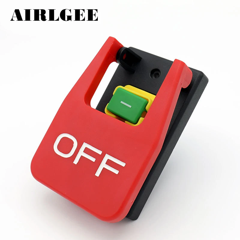 OFF ON Red Cover Emergency Stop Push Button Switch 16A 250VAC Power off ...
