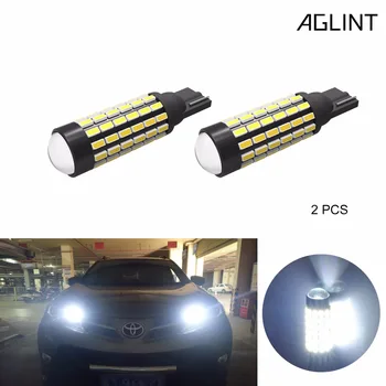 

AGLINT 2PCS T10 Car LED Replacement Bulbs With Projector Lens 12-24V W5W 194 168 2825 Automotive LED Clearance Light Bulbs White