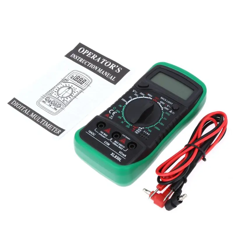 

XL830L Digital Multimeter Voltmeter Ammeter AC DC OHM Volt Tester LCD Test Current Multimeter Overload Protection