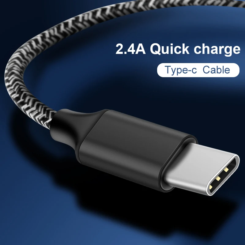 

Coolreall Data Sync Transfer Charger Nylon Cord Samsung Galaxy S9 S8 2.4A Fast Charging USB Type C Cable For Samsung S9 Note 9