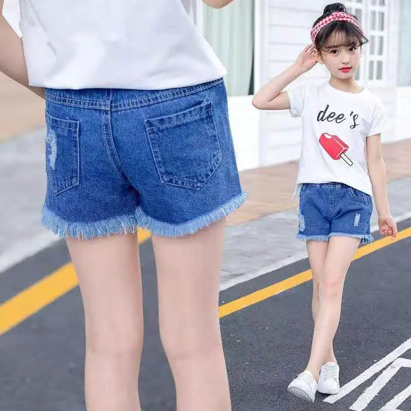 

Fashion Denim Girls Shorts Kids Clothes Trousers Baby Short Fille Toddler Summer Girls Jeans Children Clothing Spodenki Bottom