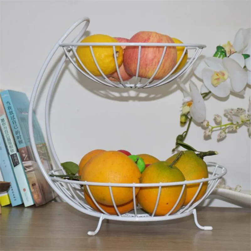 Домашний декор 2 яруса подставка для фруктовой корзины из нержавеющей стали лоток модный стиль кухонный, для овощей ёмкость для хранения держатель для лимона