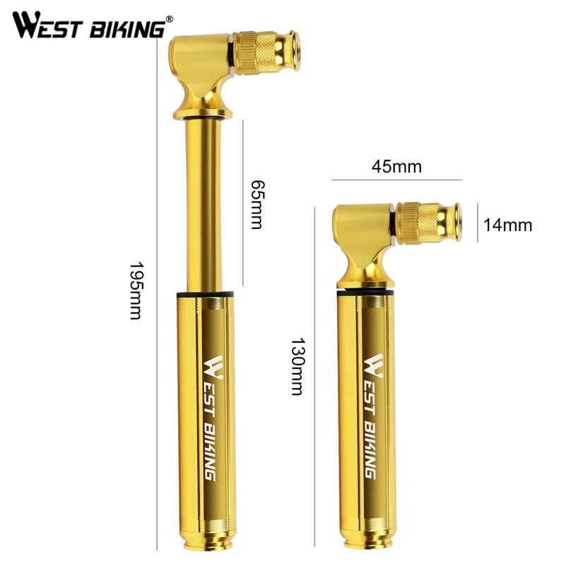 West biking велосипедный мини-насос из алюминиевого сплава портативный воздушный нагнетатель шин для AV/FV 160PSI MTB Горный насос для шоссейного велосипеда