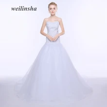 ADLN Em Estoque Tulle Applique Vestidos de Casamento Strapless do Assoalho-comprimento de Vestidos de Noiva Vestidos de Novia Plus Size Em Estoque
