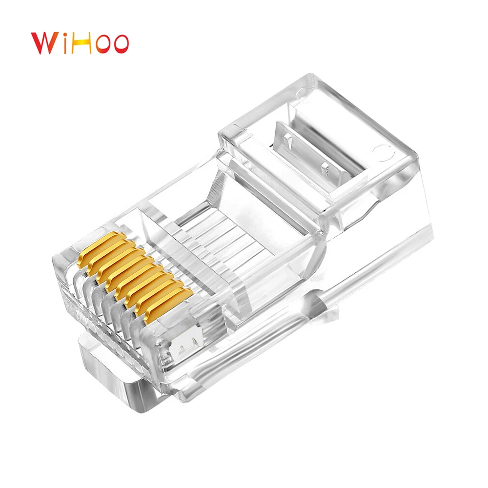 

WiHoo AMP 8P8C Crystal Head RJ45 Connector Ethernet Network Cable Modular Plugs 50pcs