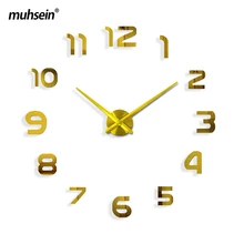 2017 new clock watch wall clocks horloge 3d diy acrylic mirror Stickers Home Decoration Living Room