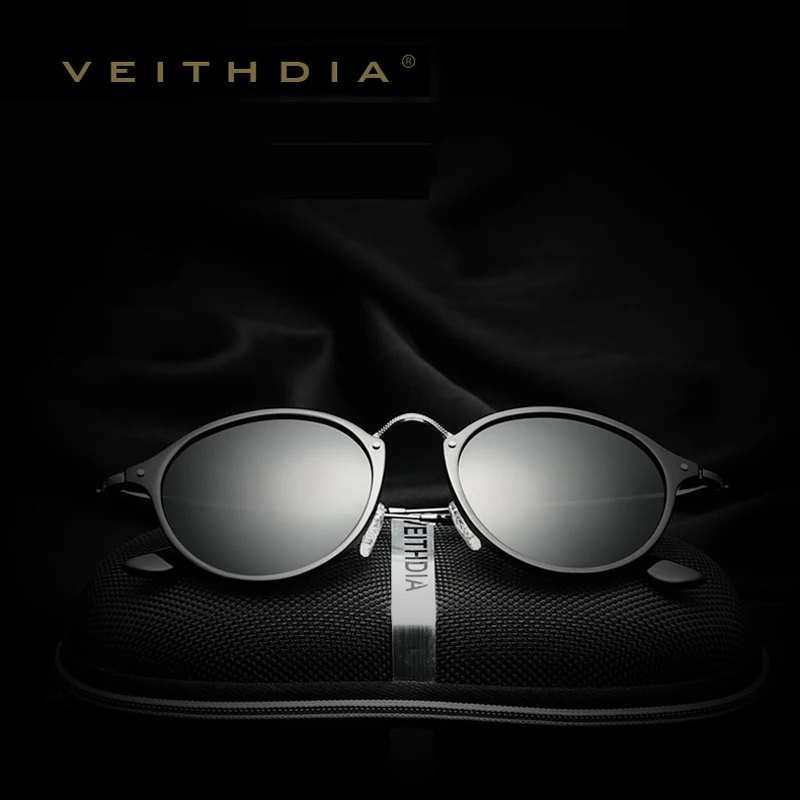 Солнцезащитные очки унисекс VEITHDIA круглые дизайнерские с поляризационными