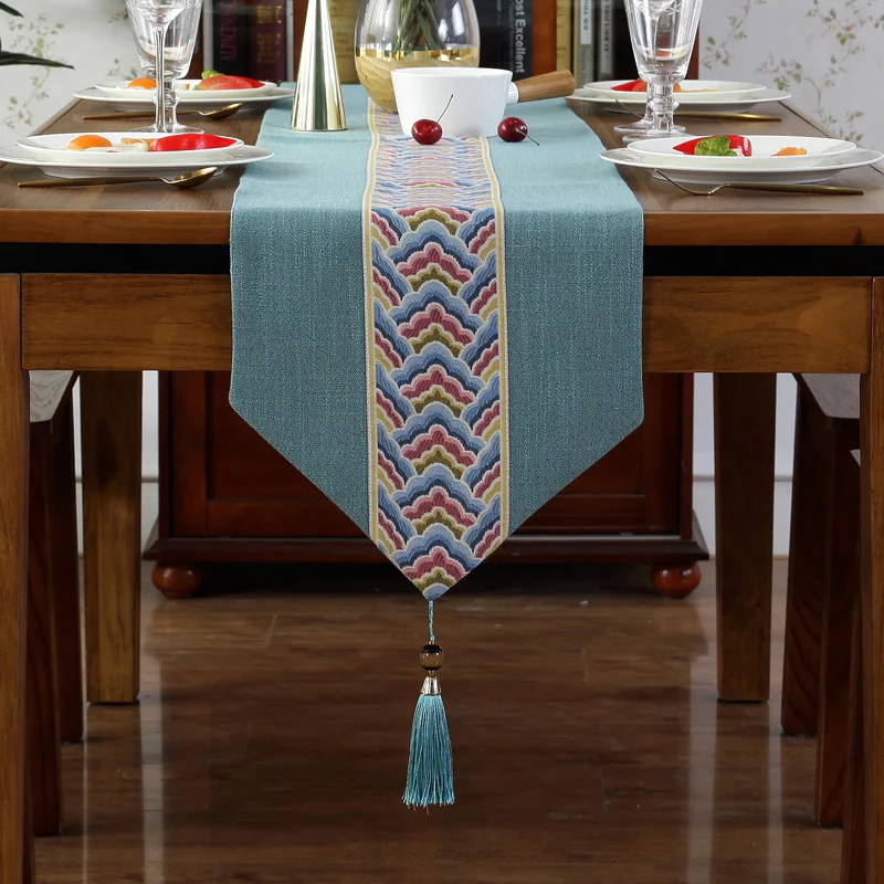 

Hot sale Modern Minimalist Style Retro Cloth Table Runner New Chinese Classic Coffee Table Flag Table Mat