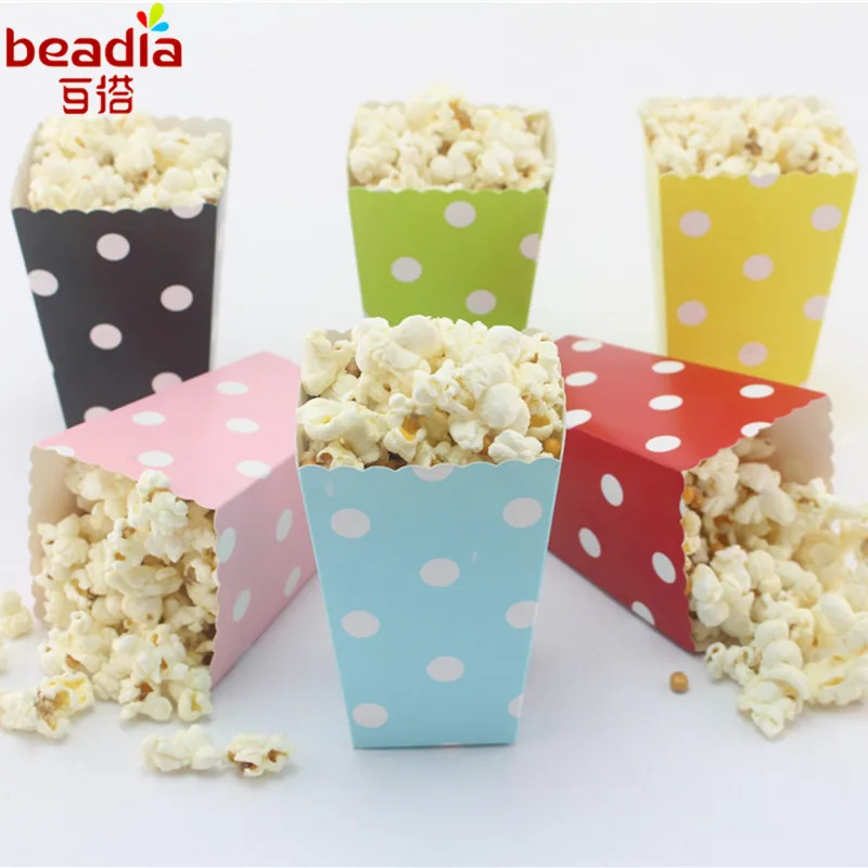 

12pcs Multi Color/Pattern Paper Popcorn Boxes Halloween Party Mini Kids Gift Candy Buffet Favor Snack Treat Box Cartons Containe
