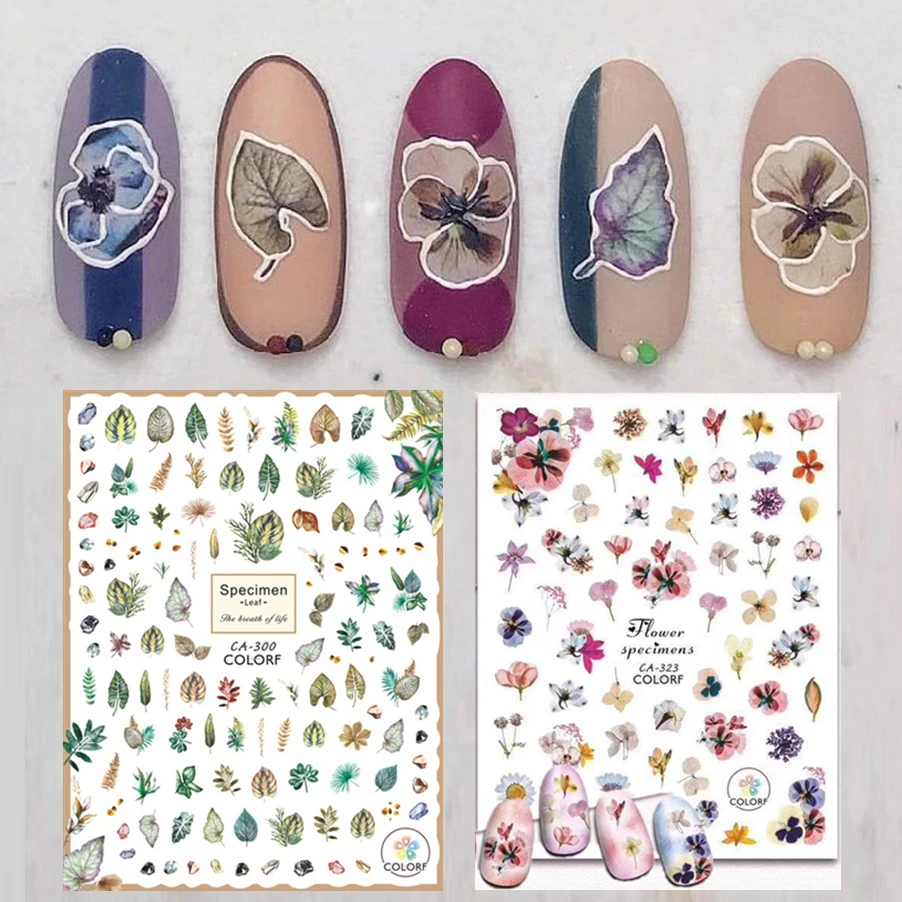 CA 355 349 348 300 77 цветок осень стикеры 3d на ногти nail art Наклейка шаблон diy Инструменты
