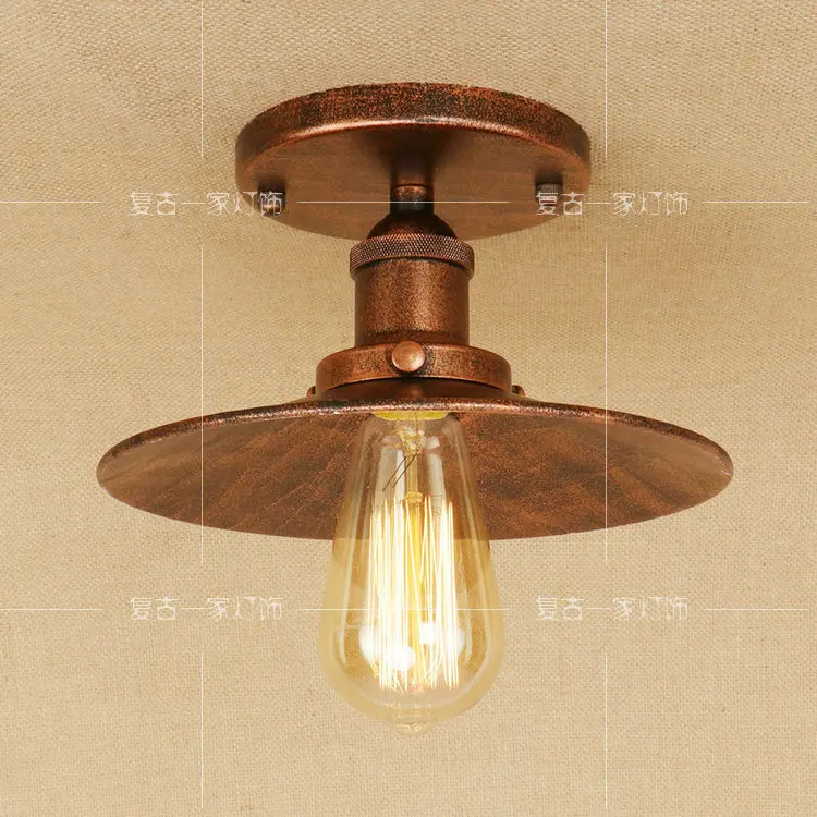 

Rusty American Iron Ceiling Lamp Vintage bedroom Living Room restaurant Industrial Home Lights led ceiling lights RCL0008