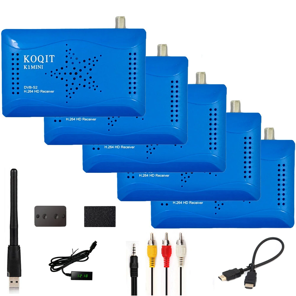Koqit DVB-S2 цифровая ТВ коробка Интернет спутниковый ресивер тюнер DVB S2 Wifi антенна AC3 декодер Biss ключ VU Youtube плеер
