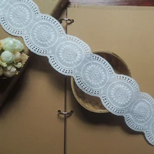 Personalizado feito manual diy acessórios algodão rendas bilateral puro algodão cortinas decorativas branco largo 6.5cm