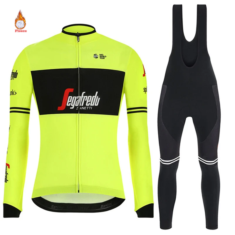 TREKKING SEGAFREDO 2019 Invierno Polar térmico cálido Ciclismo Jersey conjunto Ropa térmica Ciclismo Mtb Ropa de montar Ropa