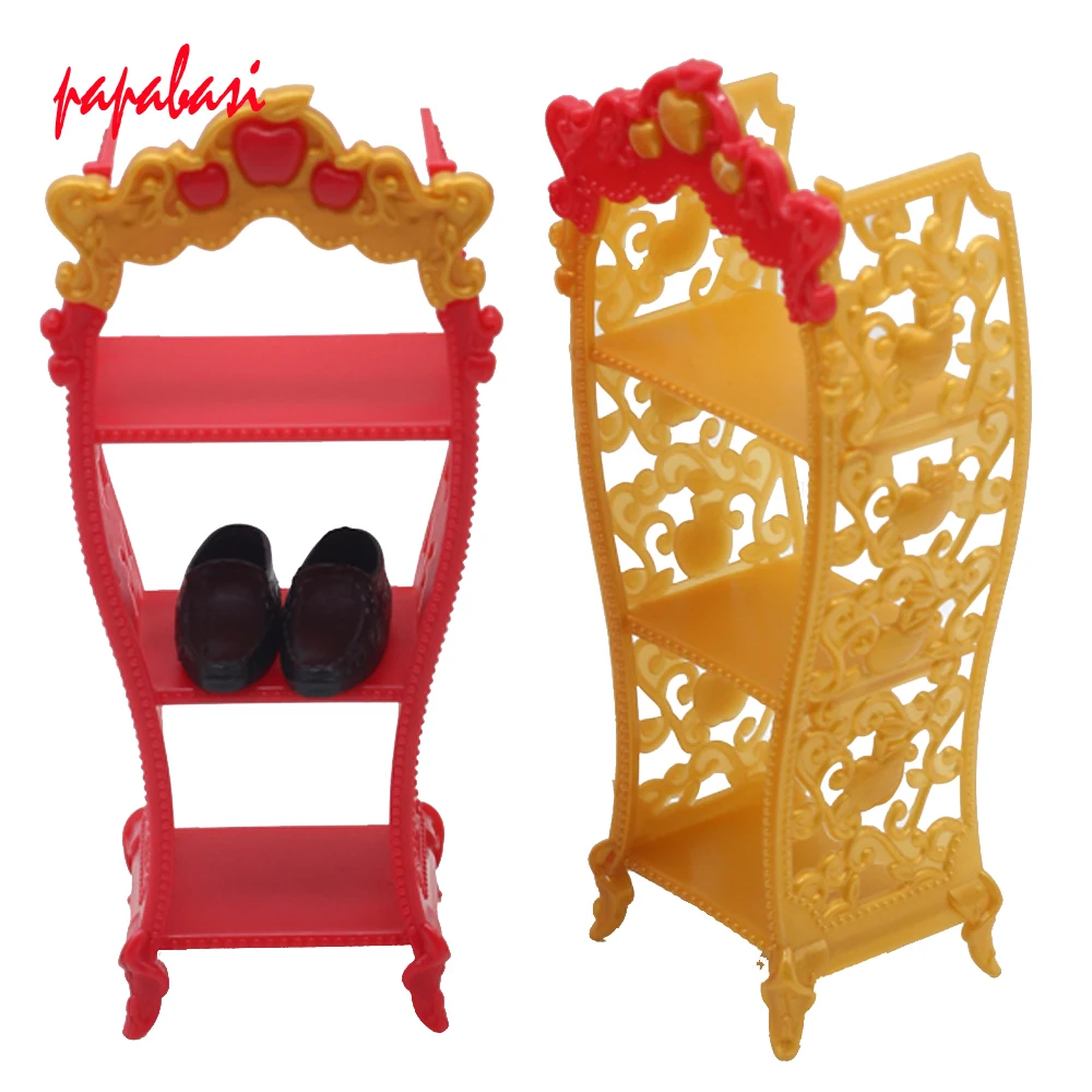 

1Pcs Mix color Shoes Rack Furniture For 1/6 BJD Doll Storage Racks For barbiee Dolls Kids toys Accessories
