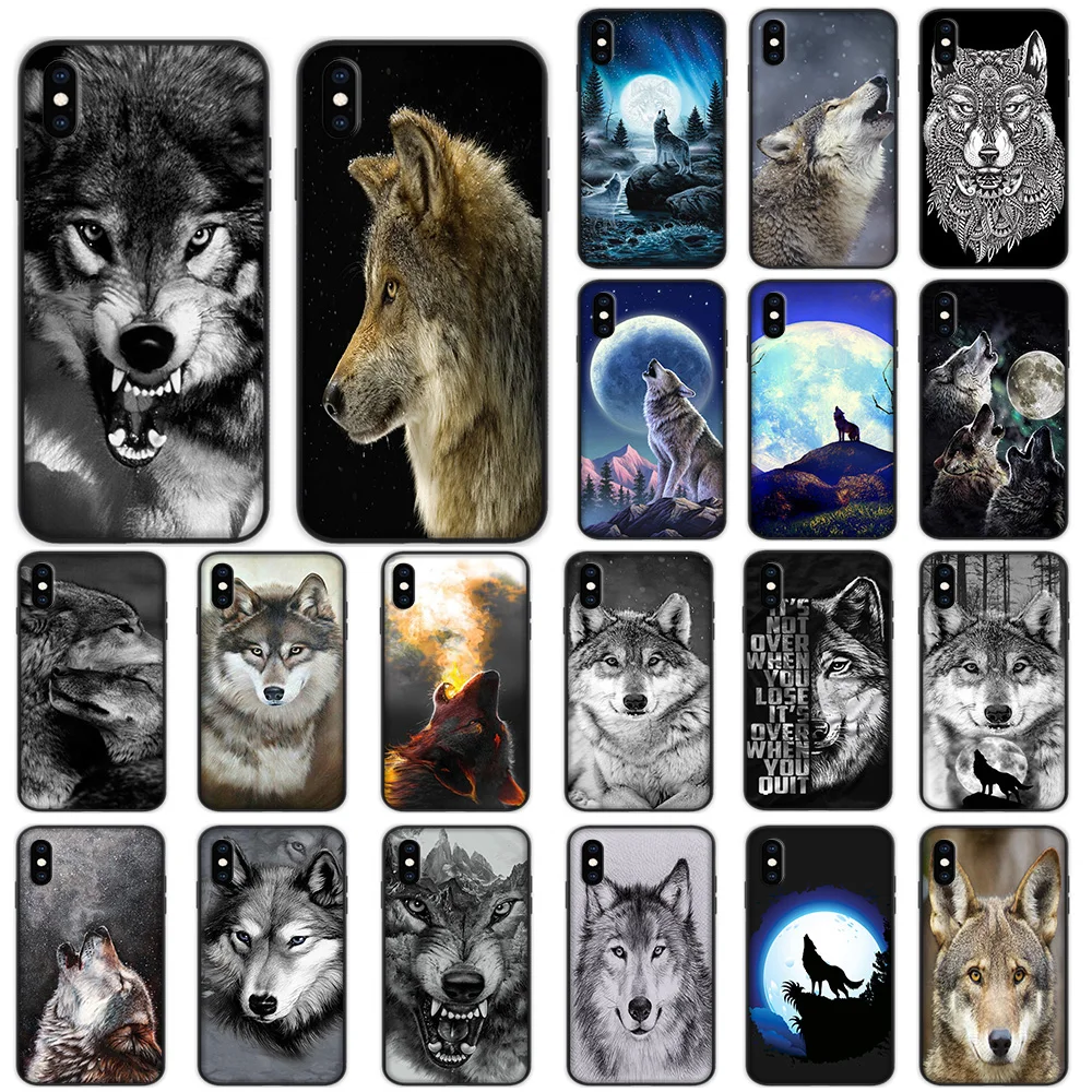 

Wolf Moon Soft Case for iPhone XS 11 Pro Max XR X 7 8 6 6S Plus Cover