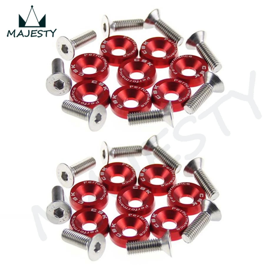 16PCS M6 WIDE HEX SCREW BOLT BUMPER FENDER WASHER ANODIZED ALUMINUM redin Nuts & Bolts from