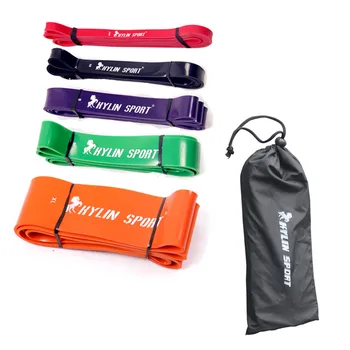 

Set of 5 Natural latex 41" Strength Resistance Bands Loop Fitness Power Lifting Pull Up Strengthen Muscles