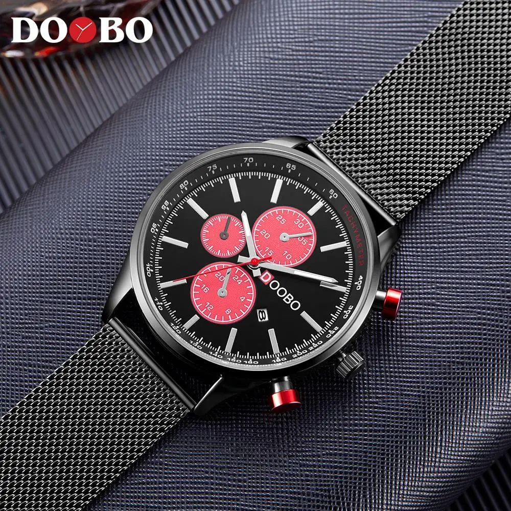 Мужские кварцевые часы модные повседневные полностью стальные спортивные часы мужские деловые часы кварцевые часы Relogio masculino DOOBO D036