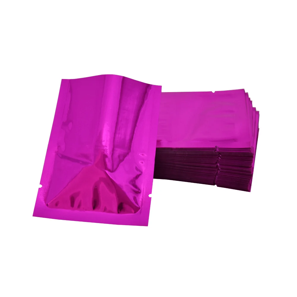 

6*9cm Small Purple Aluminum Foil Food Package Bag Heat Sealable Open Top Dried Coffee Powder Tea Vacuum Storage Packing Bag