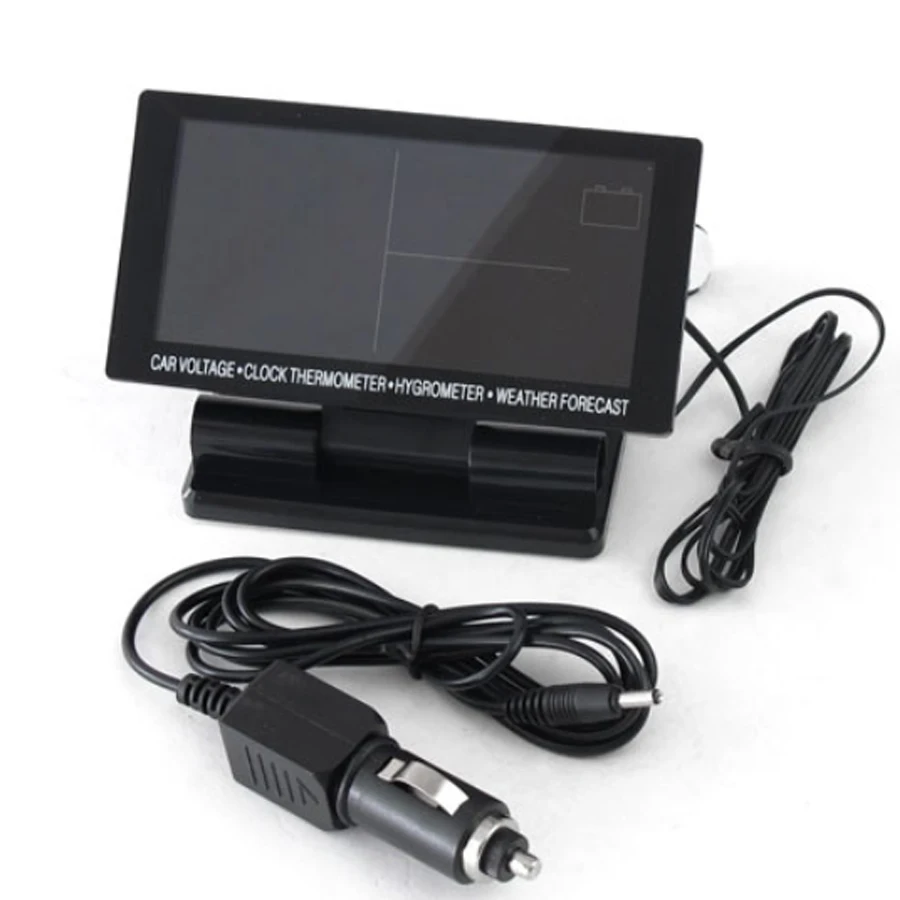 

Car Voltmeter Clock Thermometer Hygrometer Weather Forecast LCD Digital Display