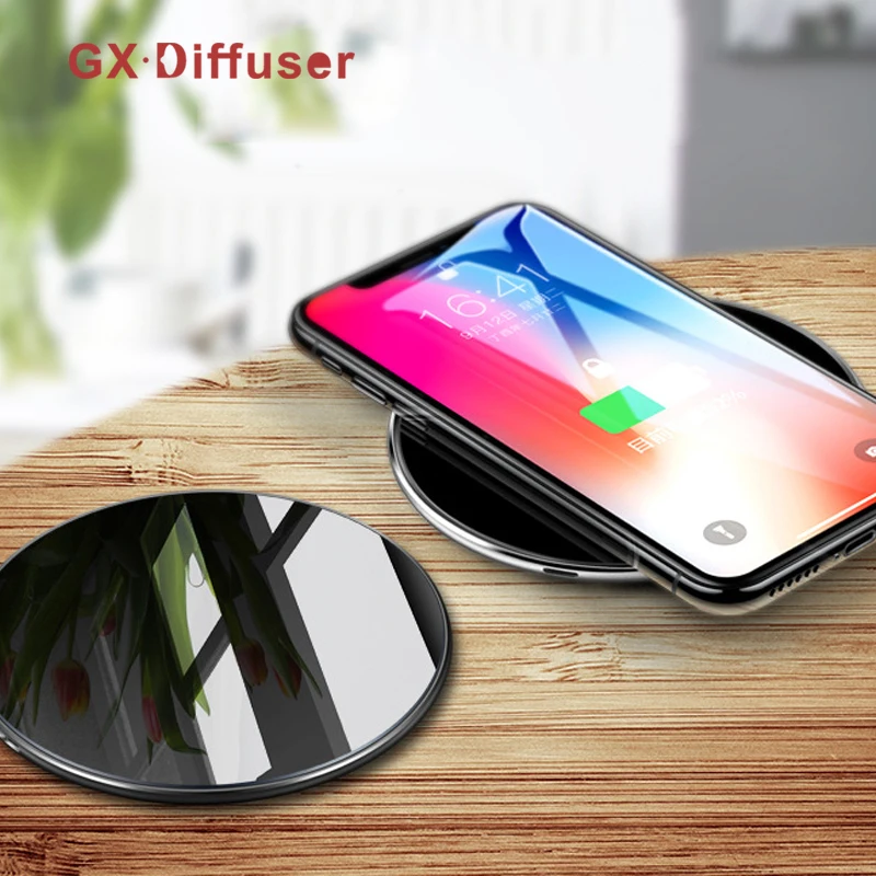 GX диффузор 10 Вт Qi Беспроводной Зарядное устройство для iPhone 8/X быстро зарядки samsung