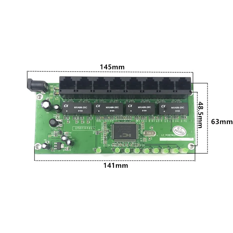 OEM Прямая продажа с фабрики мини быстро 10/100 Мбит/с 8-порт Ethernet локальная сеть переключатель концентратора Совета два слоя pcb 2 rj45 1 * 8pin