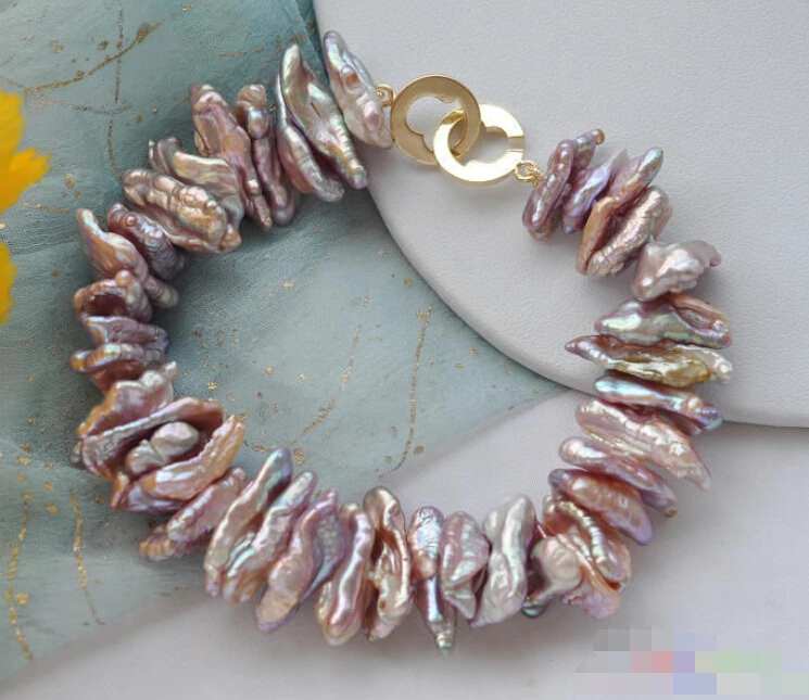 

FREE SHIPPING>>>@@ 0671 DENS LAVENDER BIWA FRESHWATER PEARL BRACELET