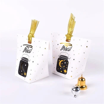 

25Pcs White Star Bottle Pattern Shape Candy Bag Chocolate Cookies Birthday Wedding Party Favor Decoration Kids Shower Supplies