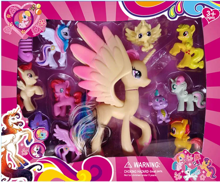 Набор цветных игрушек My Little Pony в штучной упаковке, Сумеречная искорка, Принцесса Селестия Пинки пай, пушистая фигурка, куклы, игрушки в подарок