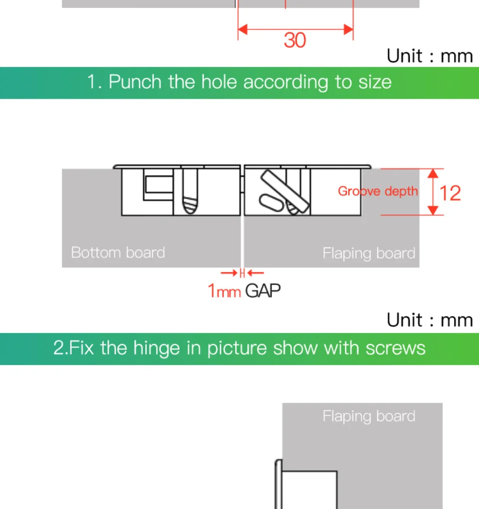 ajustável, com aba oculta, lembrança automática, pacote de 2 peças, com parafuso