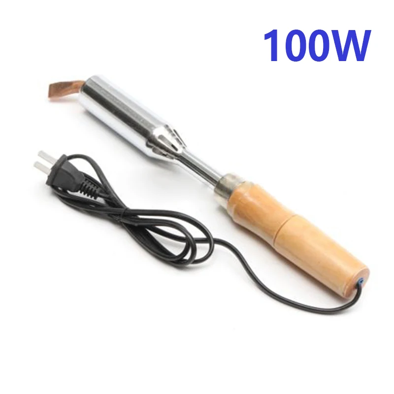 

1x 220 V Soldering Iron Welding Electronic Copper Chisel Wood Handle 100/150/200/300W for Electronic Production 450-600 Degree