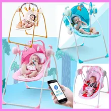 Bluetooth Remote Control Baby Toddler Swing Newborn Rocking Chair Recliner Swinging Lounge Chair Cradle Bouncer 0~3 Years