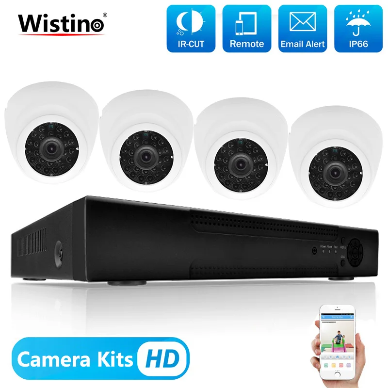 

Wistino 8CH NVR CCTV Security System Kit 1080P 4PCS IP Camera Night Vision Video Recorder Surveillance Monitor Kits H.265 XMeye