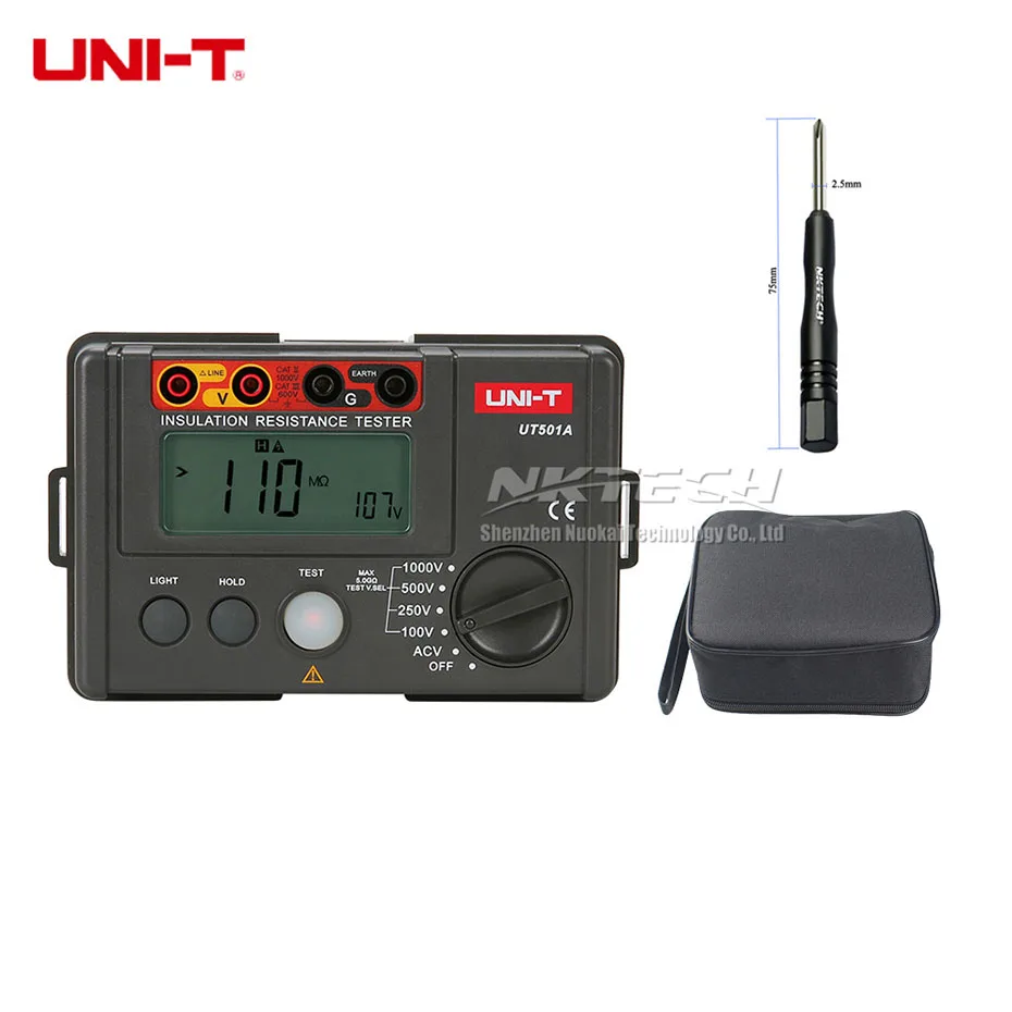 UNI T UT501A 1000 В Мегаомметр тестер сопротивления заземления изоляции 5gohm Megohmmeter